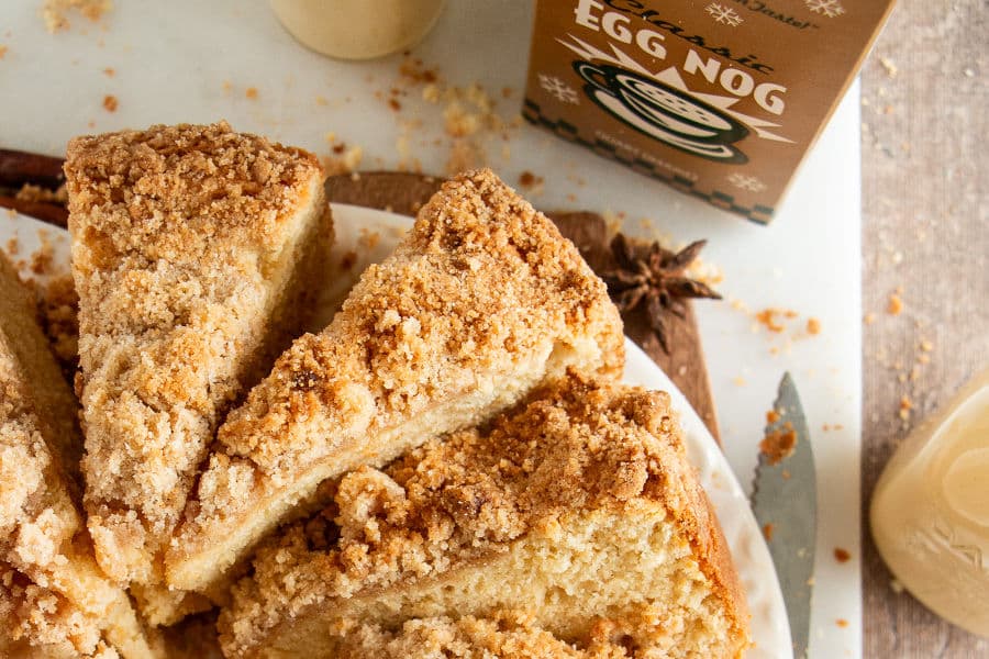 Egg Nog Coffee Cake with Brown Sugar Crumble