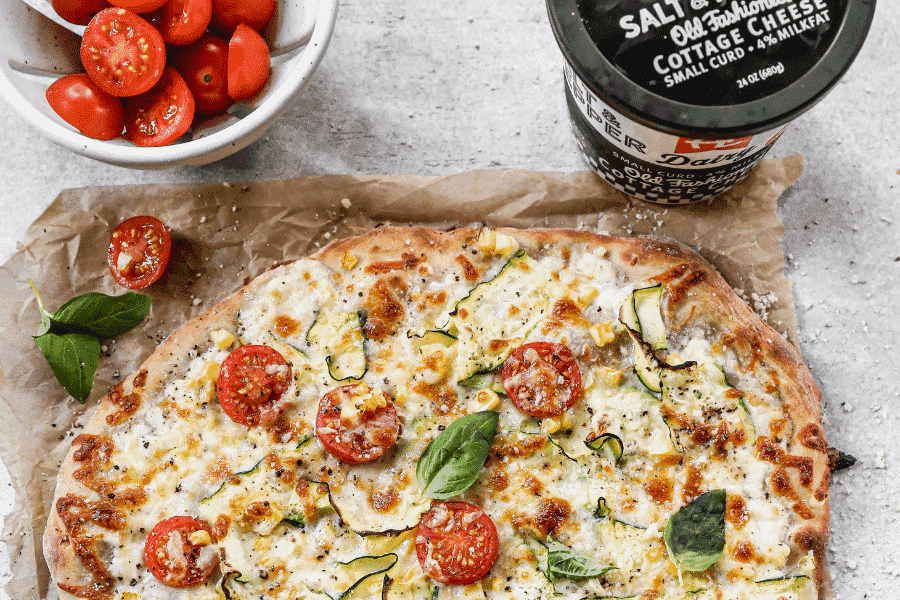Summery Cottage Cheese Pizza