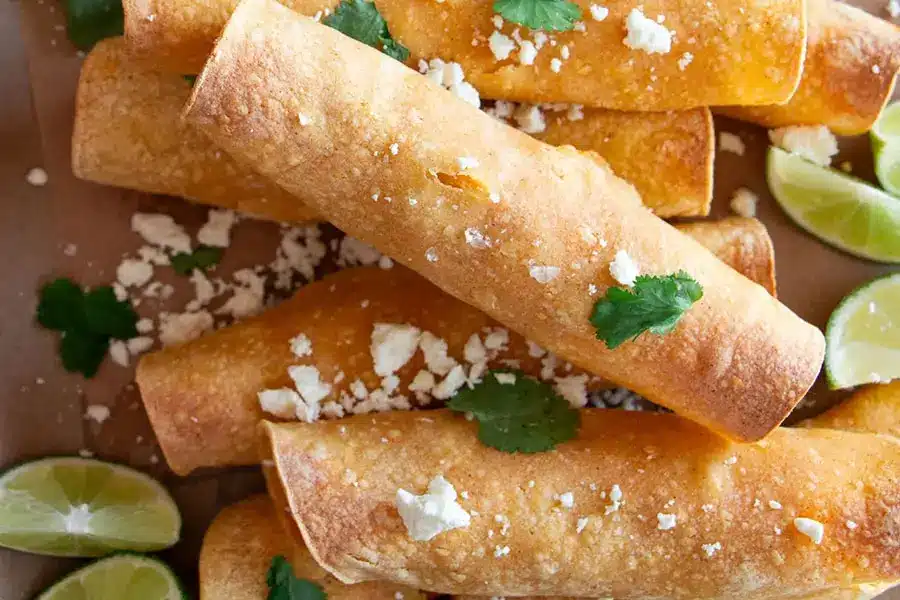 Crispy Nashville Hot Chicken Taquitos