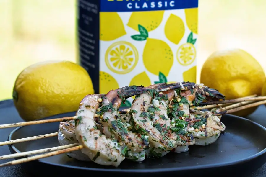 Garlic Lemonade Shrimp Skewers