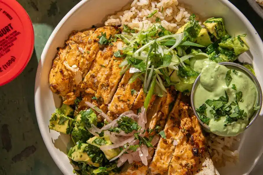 Yogurt Marinated Cilantro Lime Chicken Bowls 
