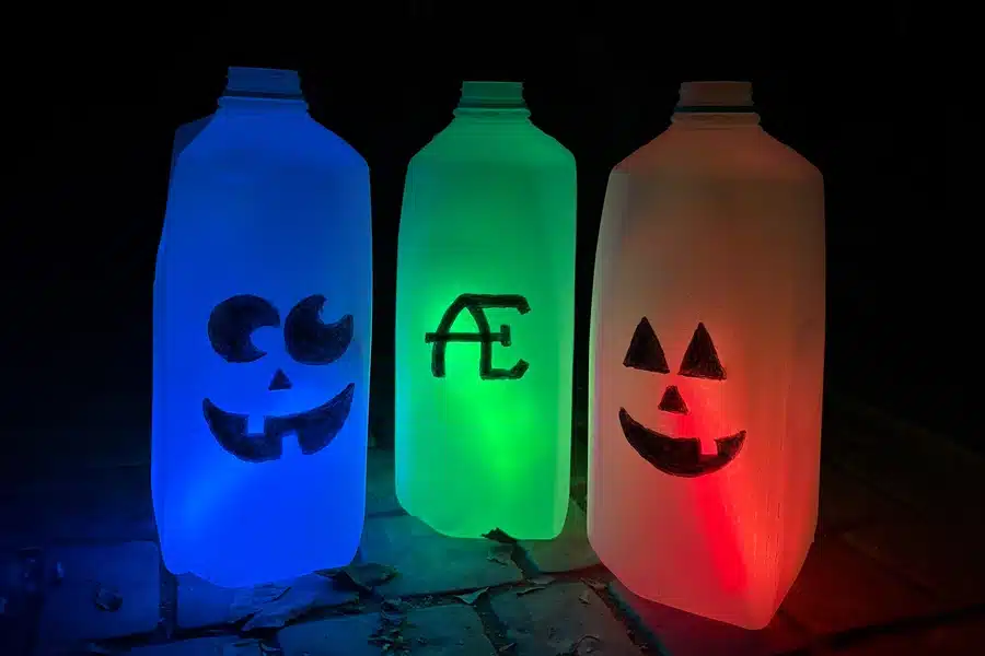 Milk Jug Jack-o-Lanterns 