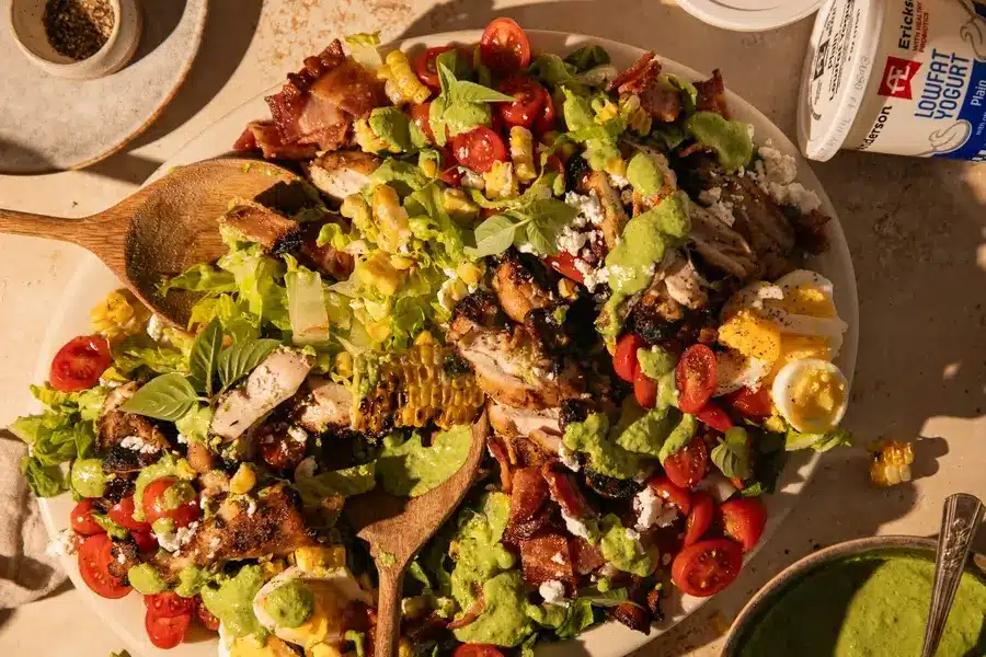 Grilled Summer Green Goddess Salad